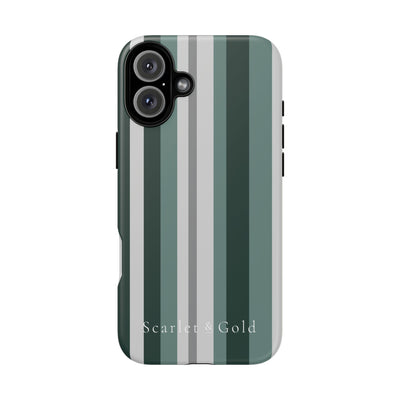 The Green & Grey Stripes | Phone Case