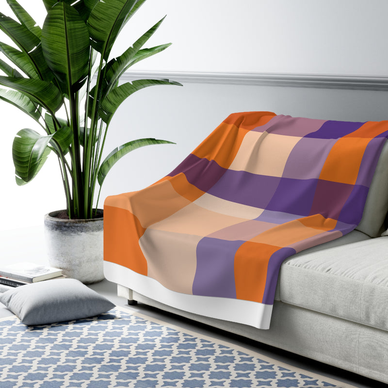 The Orange & Purple Plaid | Sherpa Fleece Blanket