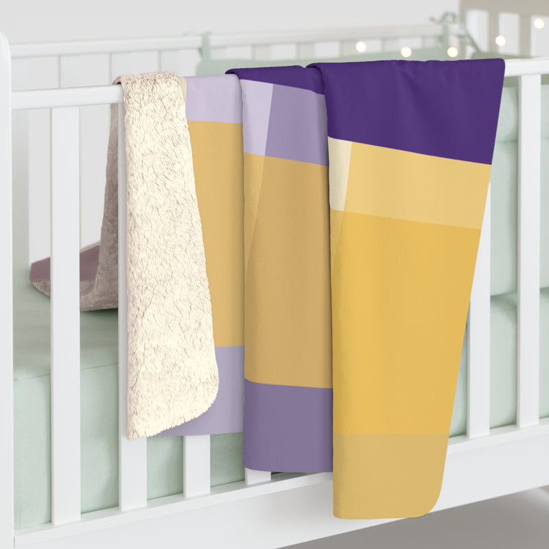 The Yellow & Purple Plaid | Sherpa Fleece Blanket