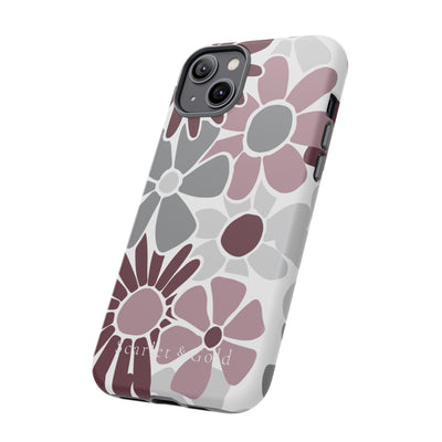 The Maroon & White Floral | Phone Case