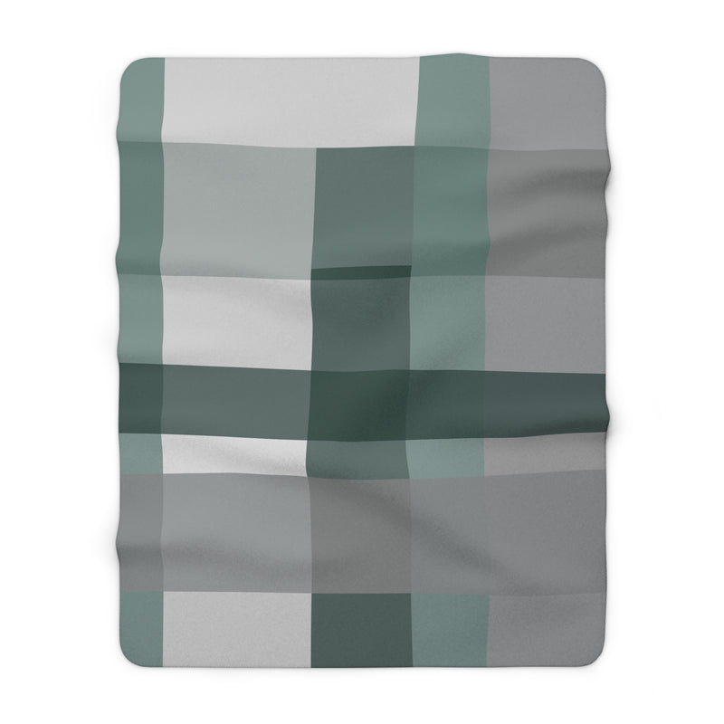 The Green & Grey Plaid | Sherpa Fleece Blanket