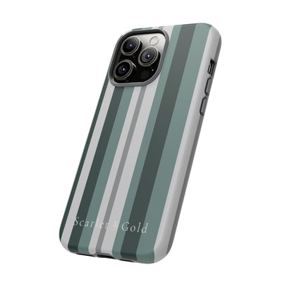 The Green & Grey Stripes | Phone Case