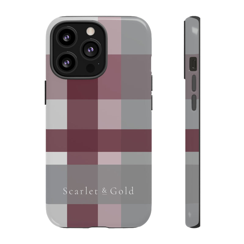 The Maroon & White Plaid | Phone Case