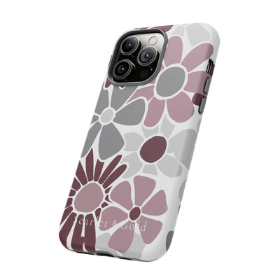 The Maroon & White Floral | Phone Case