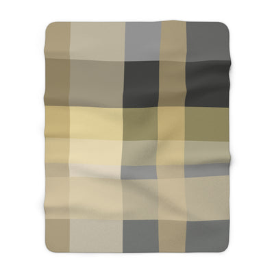 The Black and Gold Plaid | Sherpa Fleece Blanket