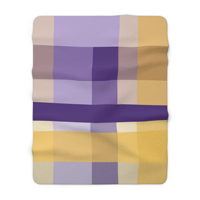 The Yellow & Purple Plaid | Sherpa Fleece Blanket