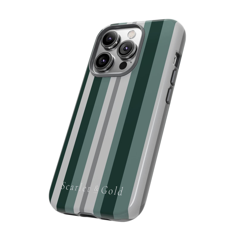 The Green & Grey Stripes | Phone Case