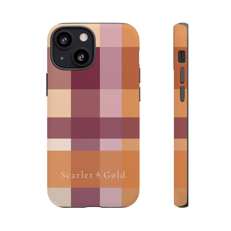 The Maroon & Orange Plaid | Phone Case