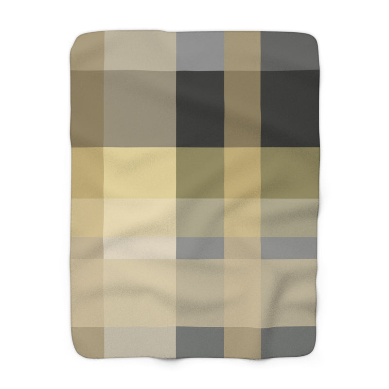 The Black and Gold Plaid | Sherpa Fleece Blanket