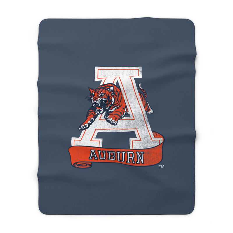 The Vintage Auburn A | Sherpa Fleece Blanket