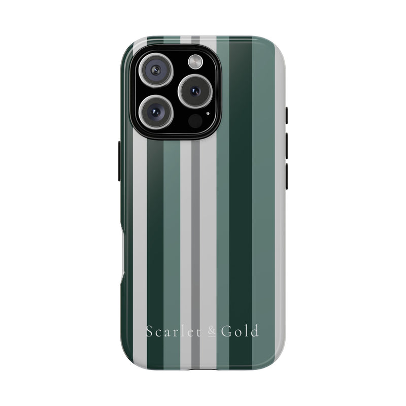 The Green & Grey Stripes | Phone Case