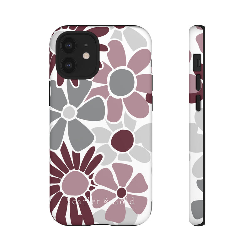 The Maroon & White Floral | Phone Case