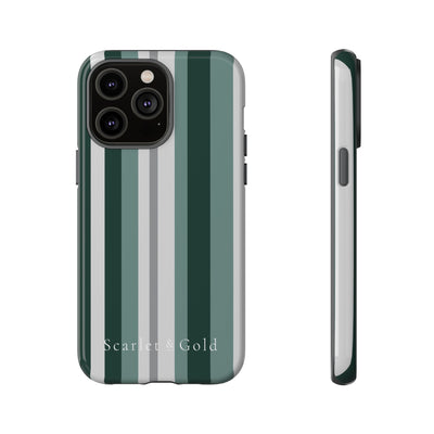 The Green & Grey Stripes | Phone Case