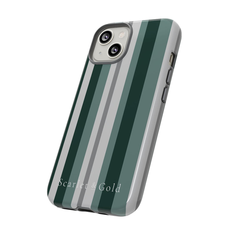 The Green & Grey Stripes | Phone Case