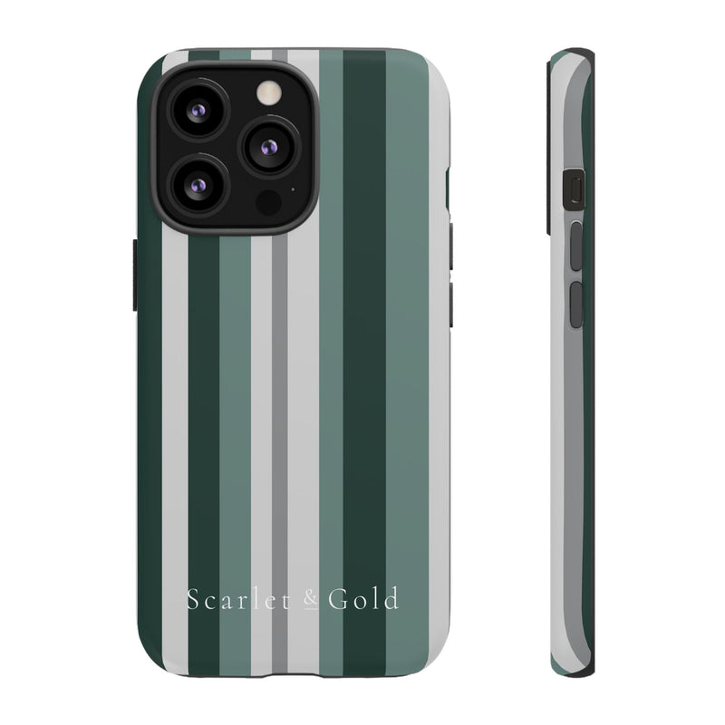 The Green & Grey Stripes | Phone Case