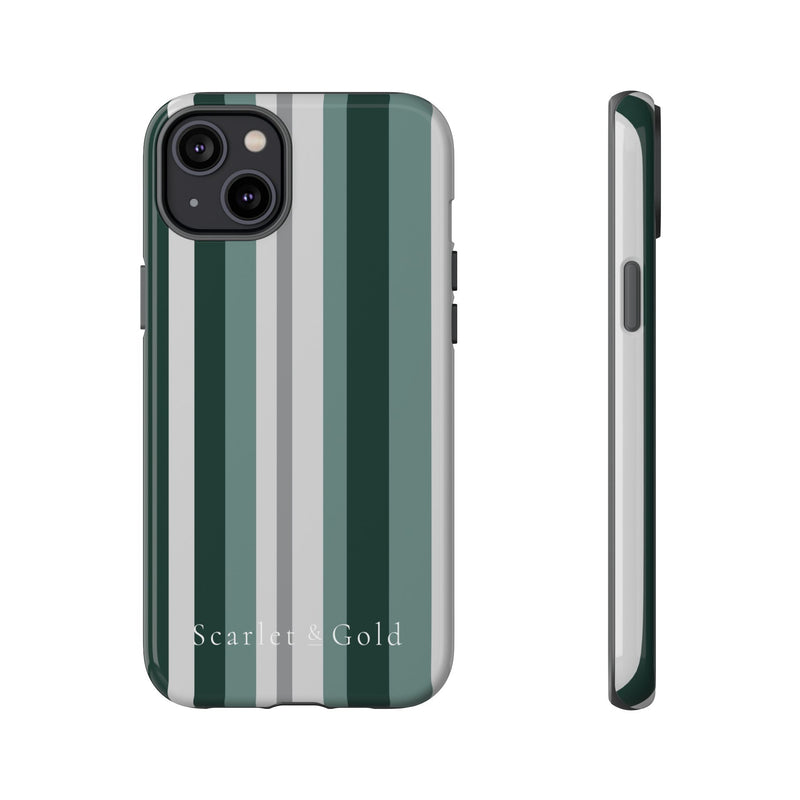 The Green & Grey Stripes | Phone Case