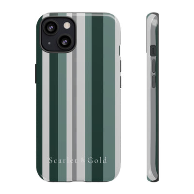 The Green & Grey Stripes | Phone Case