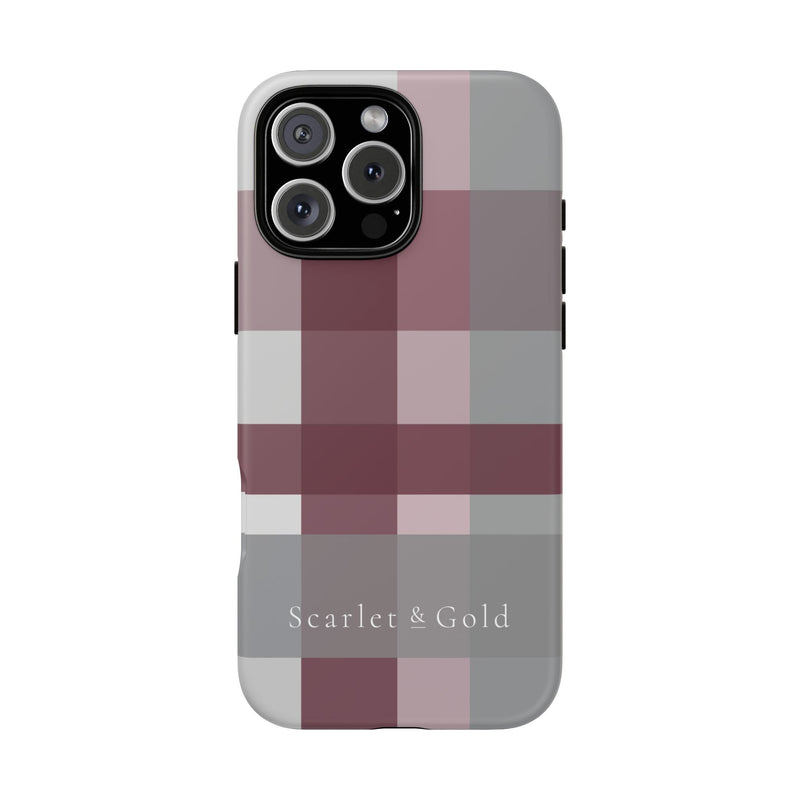 The Maroon & White Plaid | Phone Case