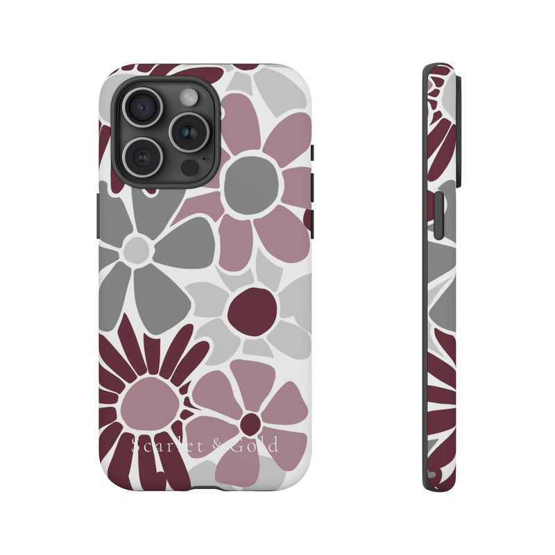 The Maroon & White Floral | Phone Case