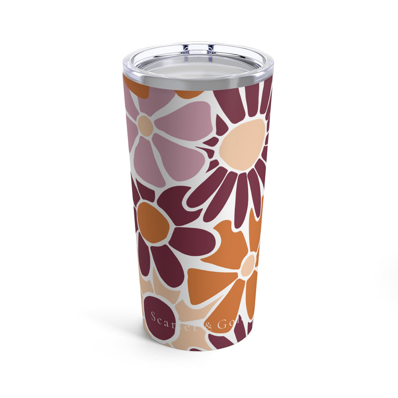 The Maroon & Orange Floral | Tumbler 20oz