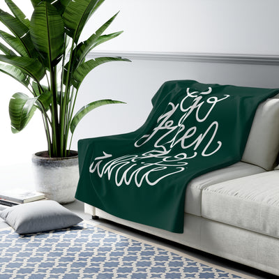 The Go Green Go White Script | Sherpa Fleece Blanket