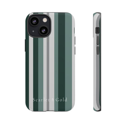 The Green & Grey Stripes | Phone Case