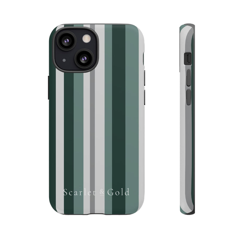 The Green & Grey Stripes | Phone Case