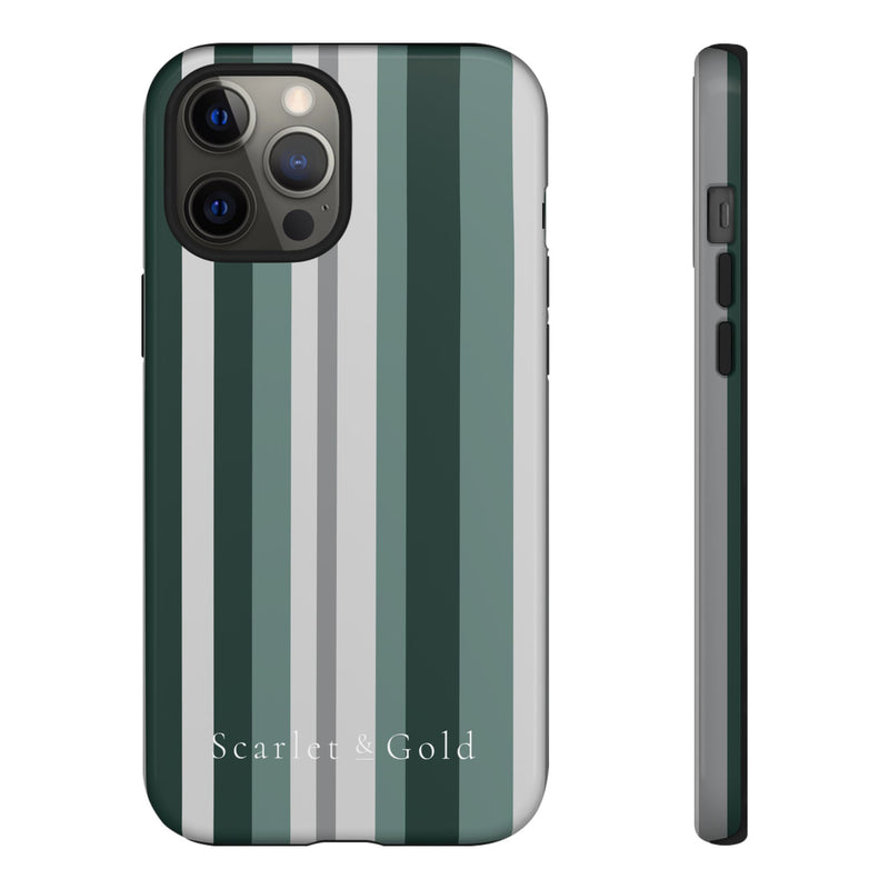 The Green & Grey Stripes | Phone Case