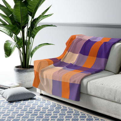 The Orange & Purple Plaid | Sherpa Fleece Blanket