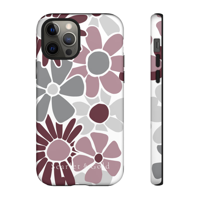 The Maroon & White Floral | Phone Case