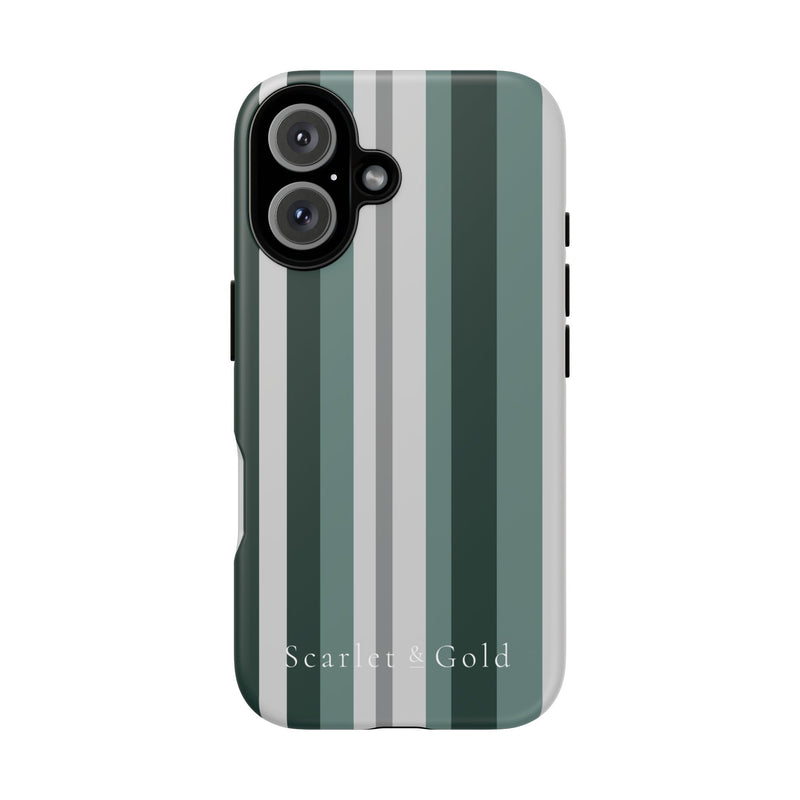 The Green & Grey Stripes | Phone Case