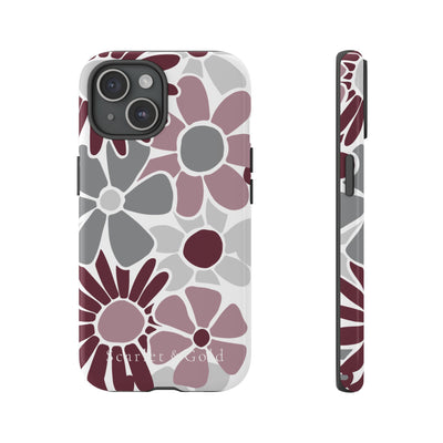 The Maroon & White Floral | Phone Case