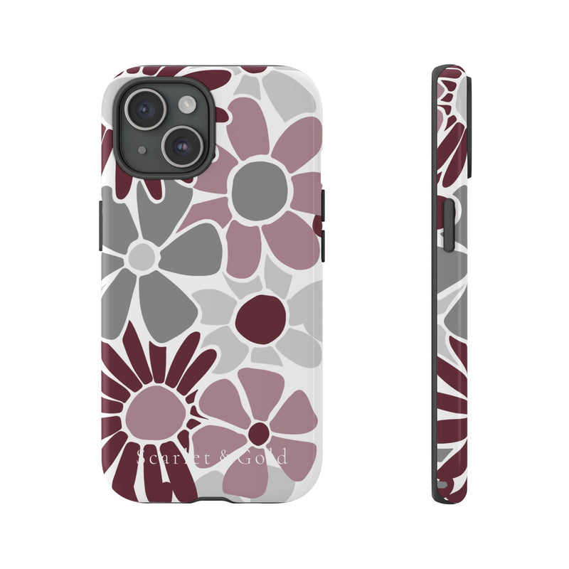 The Maroon & White Floral | Phone Case