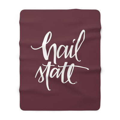 The Hail State Script | Sherpa Fleece Blanket