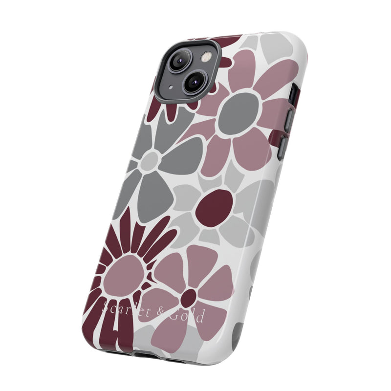 The Maroon & White Floral | Phone Case