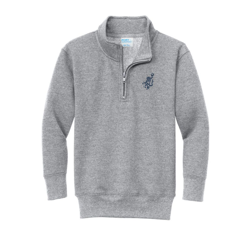 The Original Aubie Basketball | Embroidered Youth Athletic Heather 1/4-Zip Pullover Sweatshirt