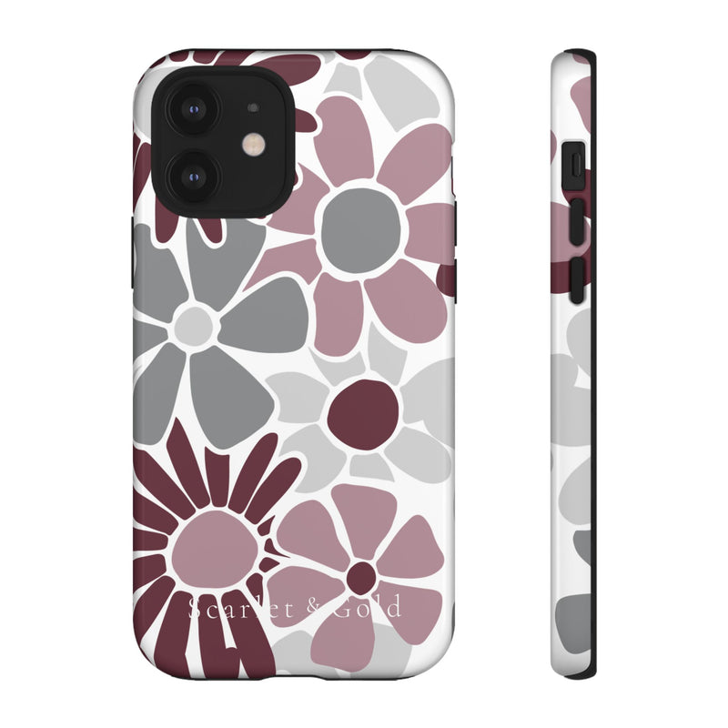 The Maroon & White Floral | Phone Case