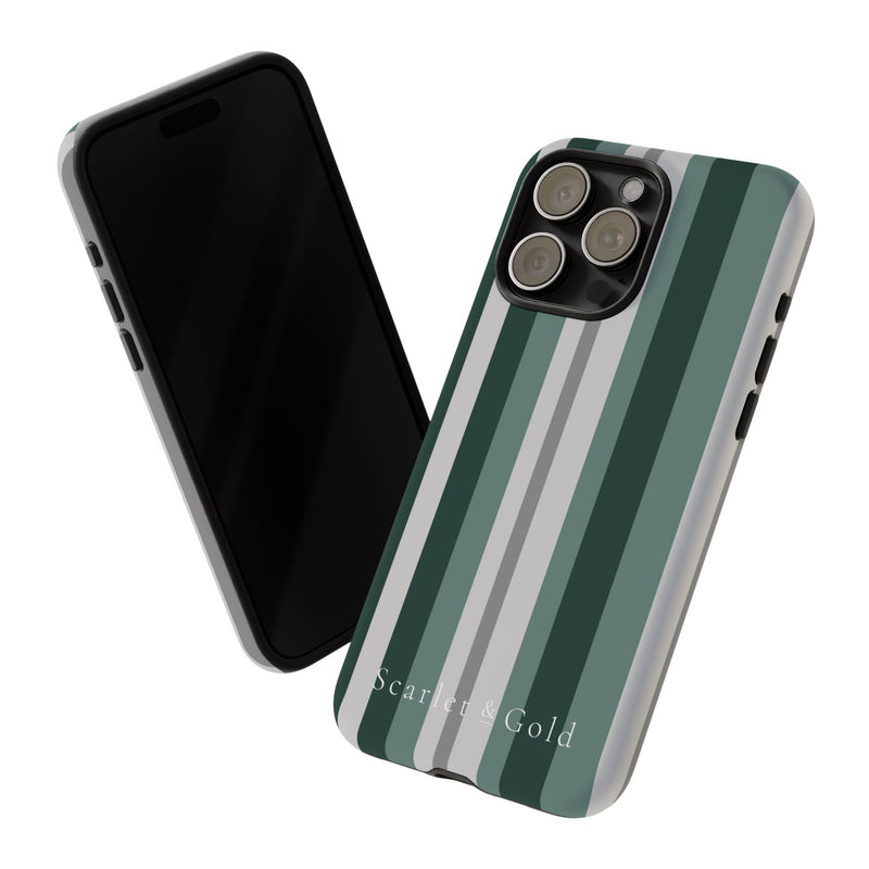 The Green & Grey Stripes | Phone Case