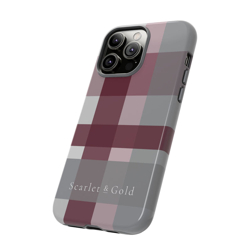 The Maroon & White Plaid | Phone Case