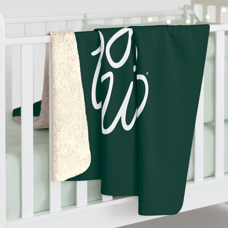 The Go Green Go White Script | Sherpa Fleece Blanket