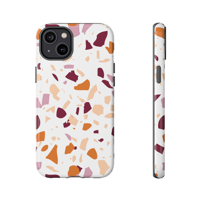 The Maroon & Orange Terrazzo | Phone Case