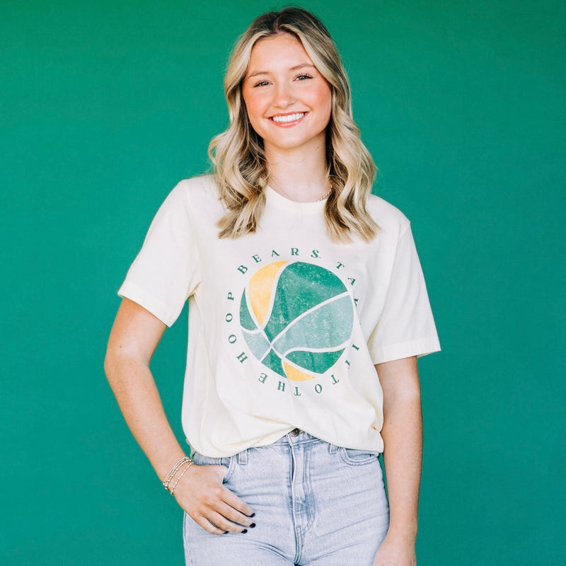The Green & Gold Basketball | Heather French Vanilla Tee