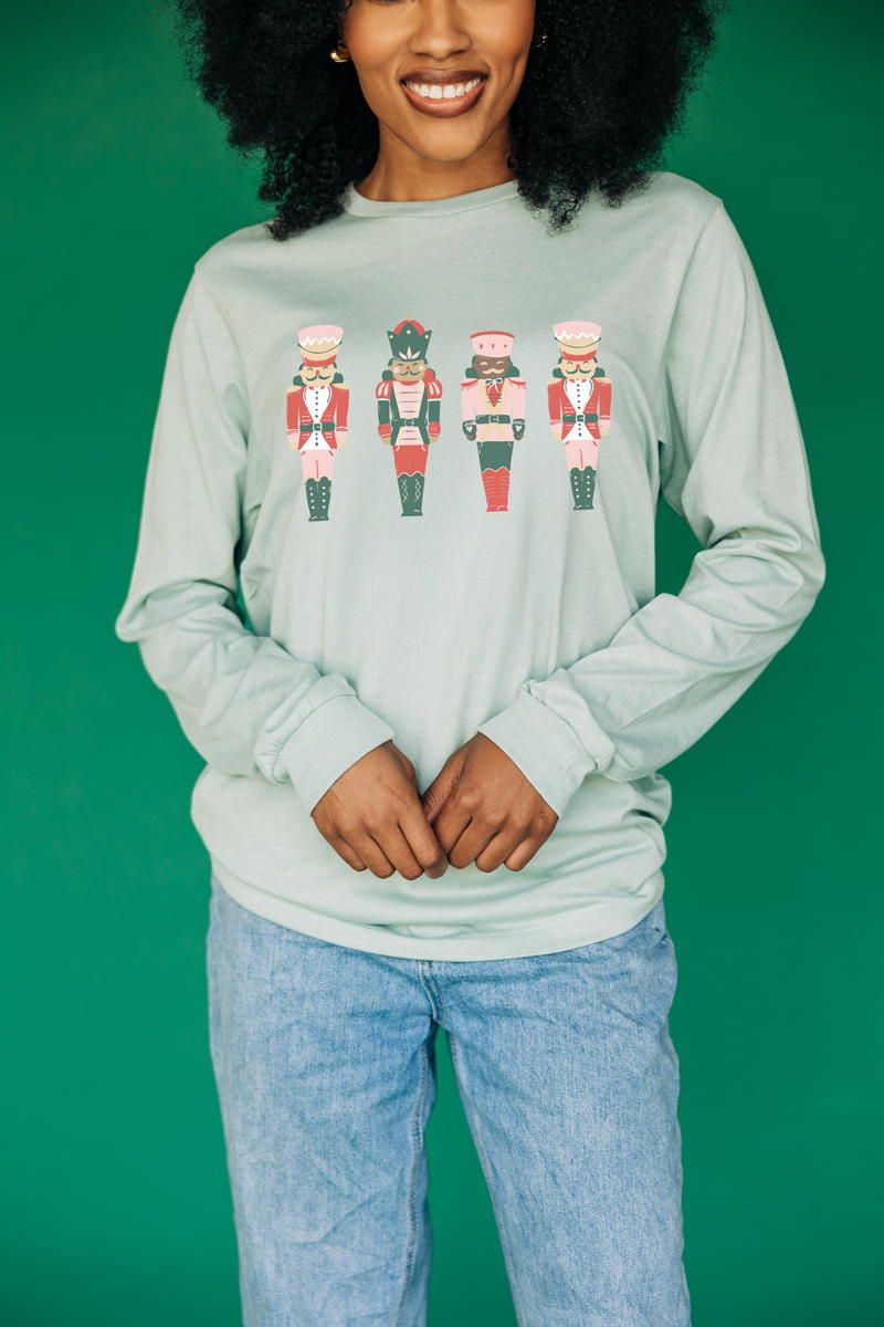 The Nutcracker Friends | Heather Dusty Blue Long Sleeve Tee
