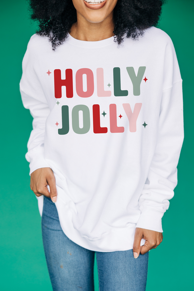 The Holly Jolly | White Sweatshirt