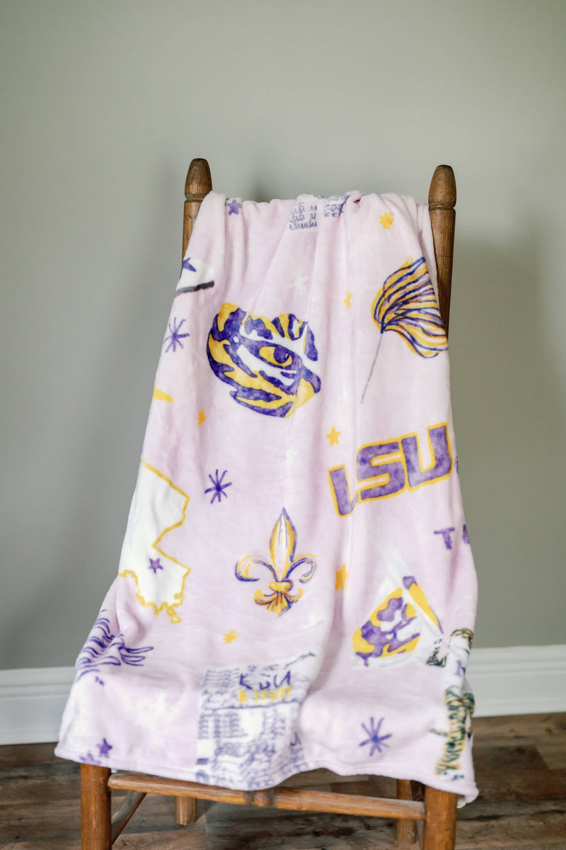 The LSU Flannel Fleece Blanket