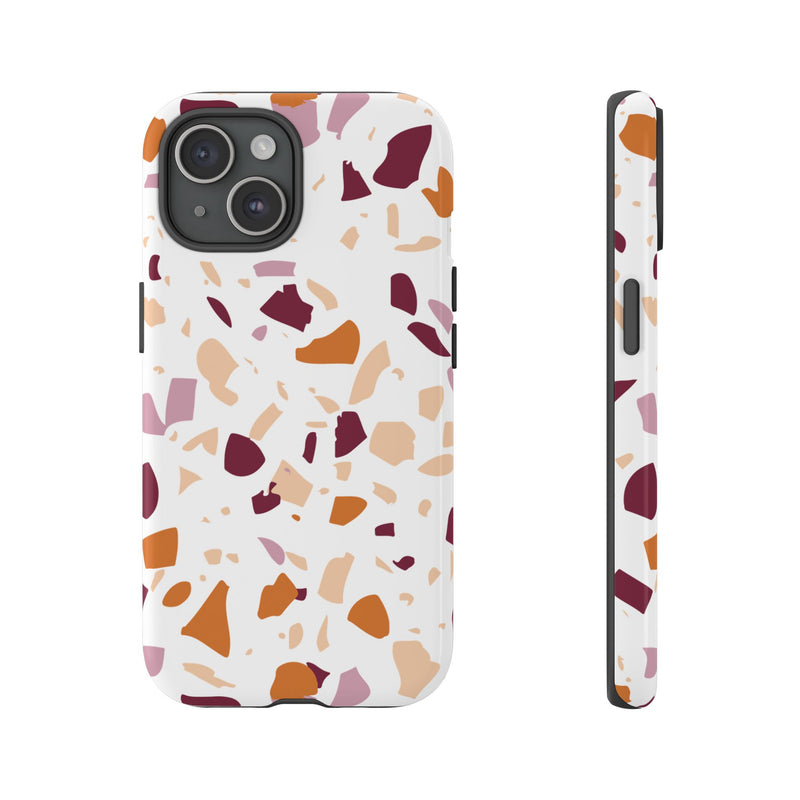 The Maroon & Orange Terrazzo | Phone Case