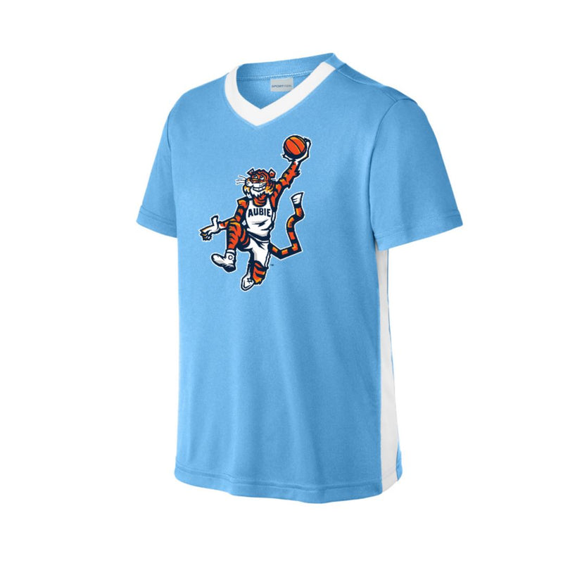 The Original Aubie Basketball | Youth Carolina Blue/ White V-Neck