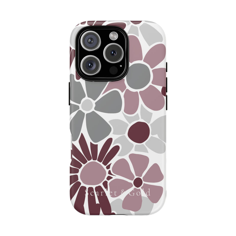 The Maroon & White Floral | Phone Case