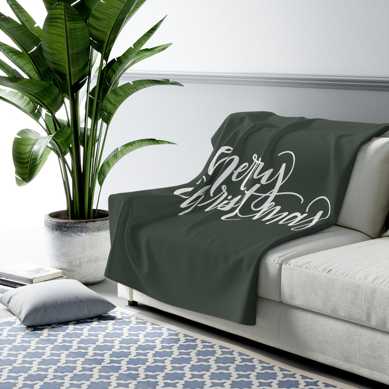 The Merry Christmas Script | Sherpa Fleece Blanket