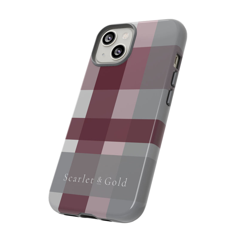 The Maroon & White Plaid | Phone Case